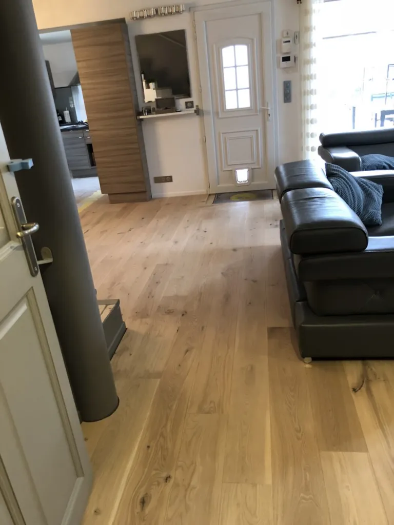 Pose de parquet contrecollé chêne expert perle