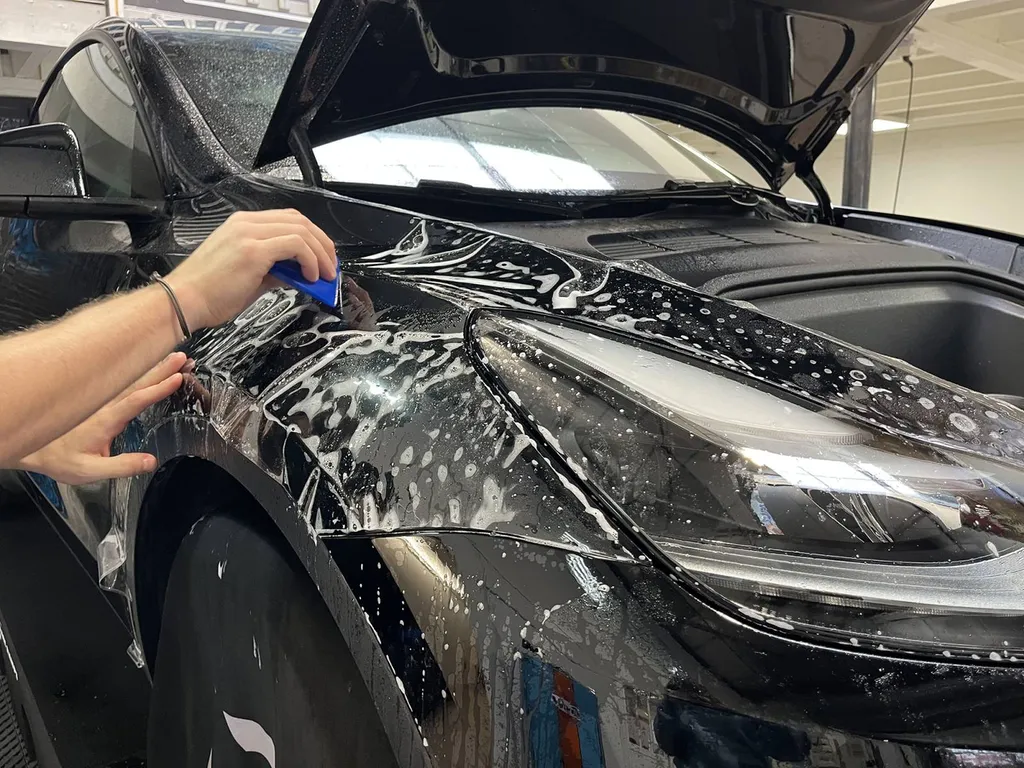 Installation d’une protection carrosserie sur une Tesla Model Y de Marseille