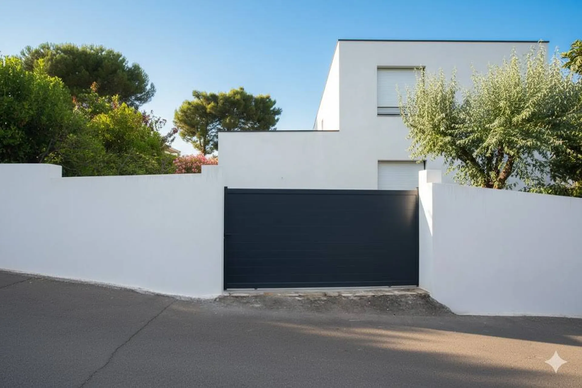 portail coulissant aluminium contemporain sur-mesure
