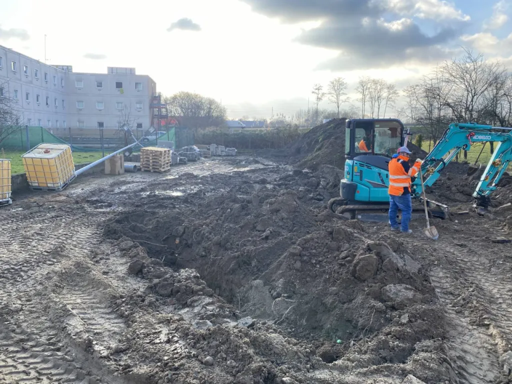 Terrassement pour entrepôt d'une maison à Geispolsheim, près de Fegersheim 