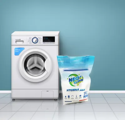 Sac de 13kg de lessive Neo Kleen en poudre virucide et bactéricide avec machine à laver