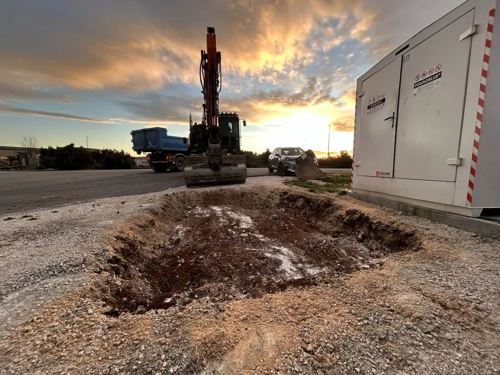 Terrassement de la zone impactée