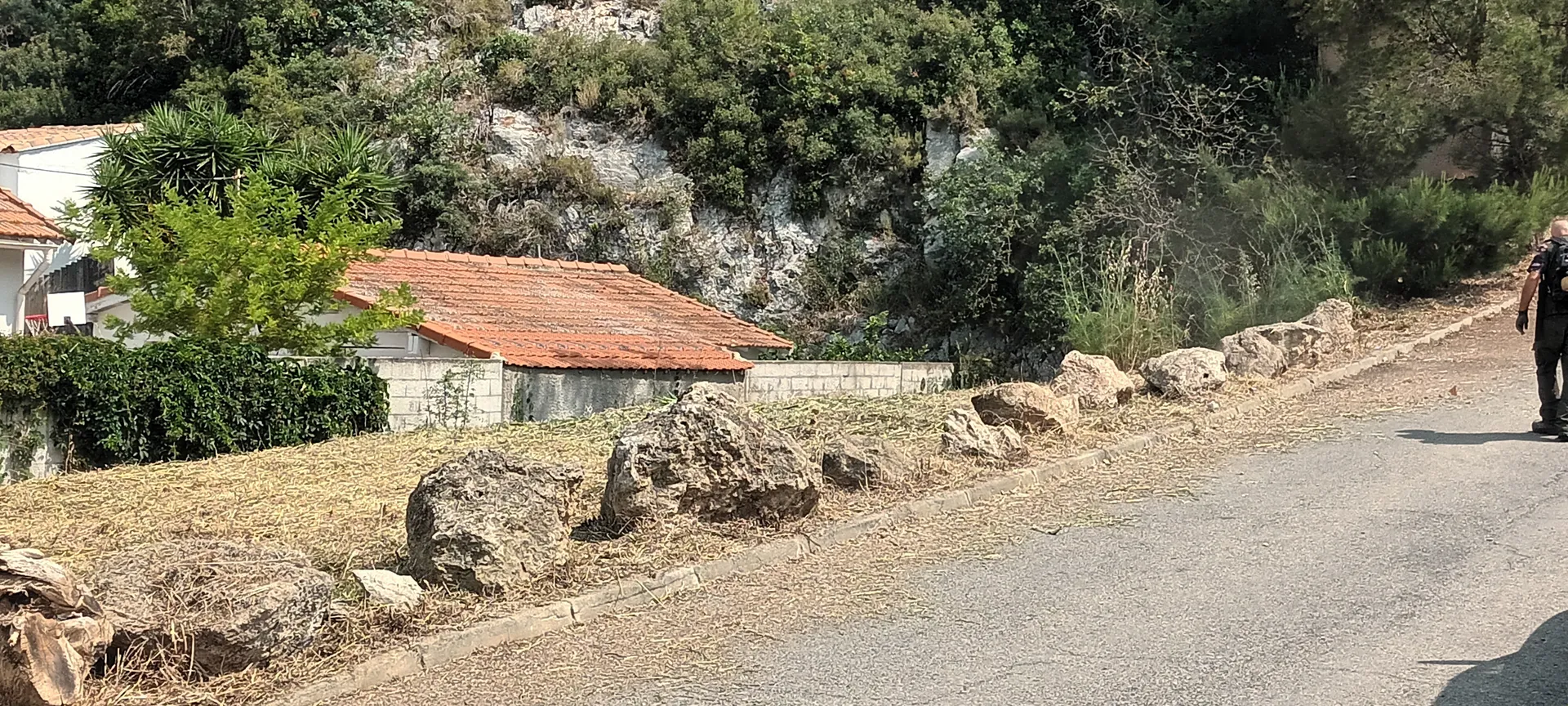 Fauchage d'un champ à Cassis. 