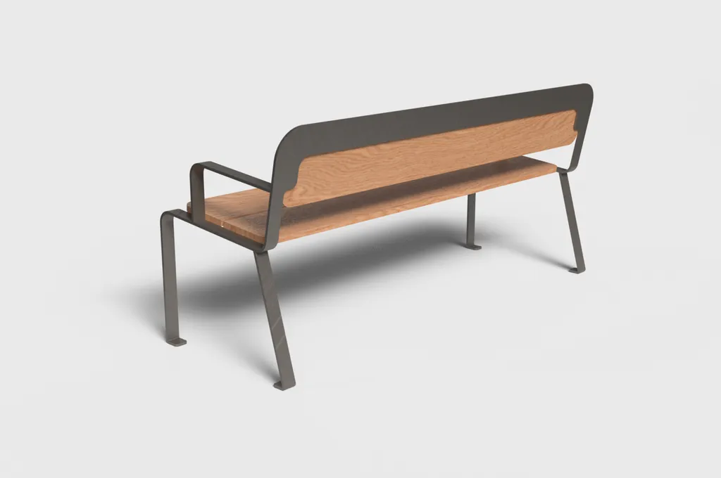 EVAN : banc sobre avec grand choix de coloris pour parcs et jardins