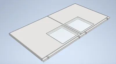 Trappe tôlé 2 vantaux avec insert verre sur mesure