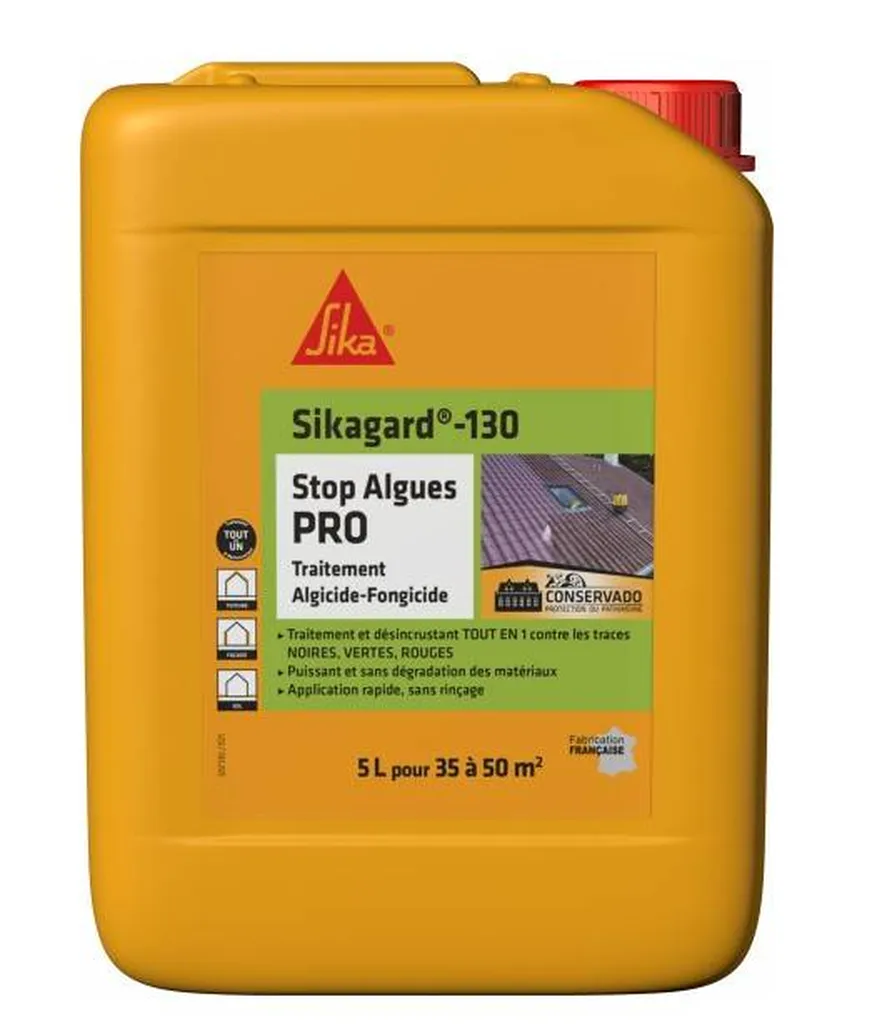 Le Sikagard 130 Stop Algues Pro est un excellent choix pour protéger et nettoyer vos surfaces extérieures des algues, moisissures et lichens de marque Sika près de Valence
