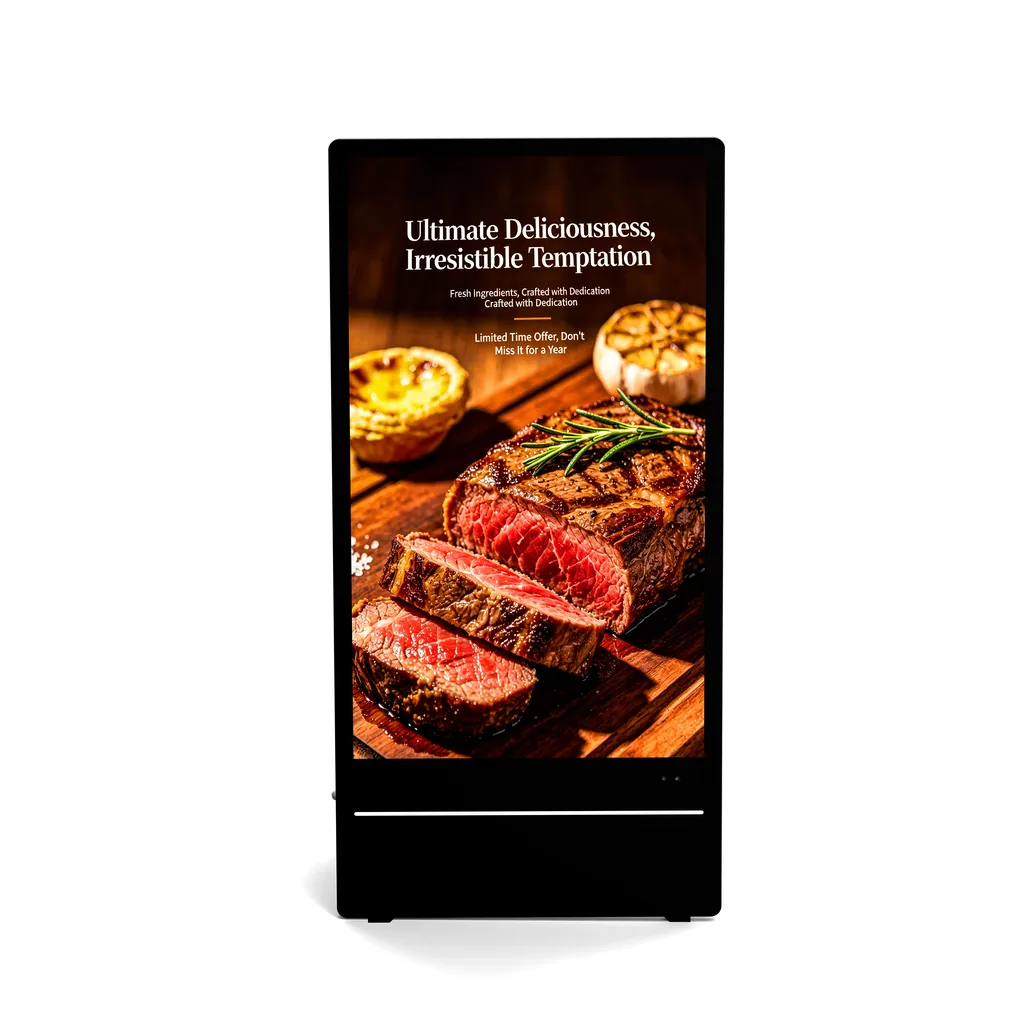 Stop-trottoir au Pyla: afficher un menu interactif sur écran full HD de 43 pouces