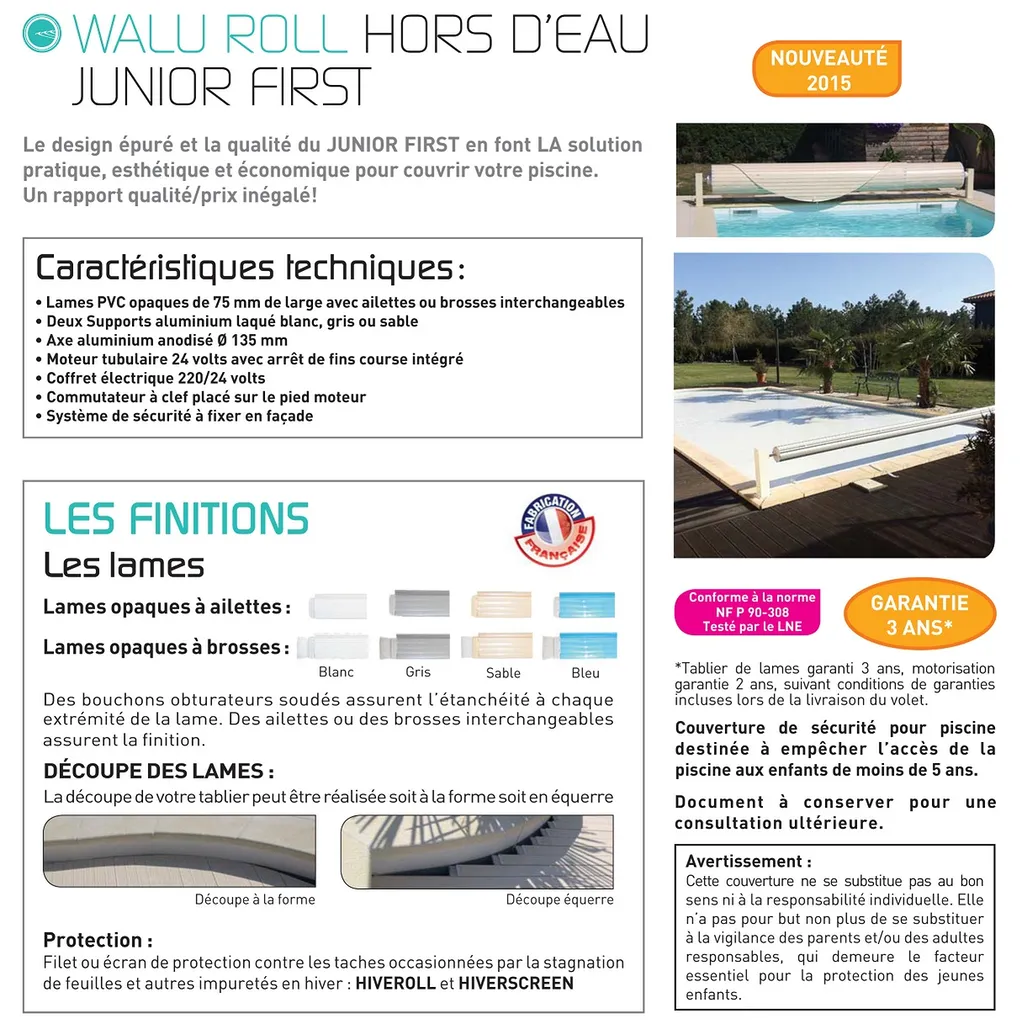 VOLET AUTOMATIQUE DE SÉCURITÉ WALU ROLL MODELE JUNIOR FIRST