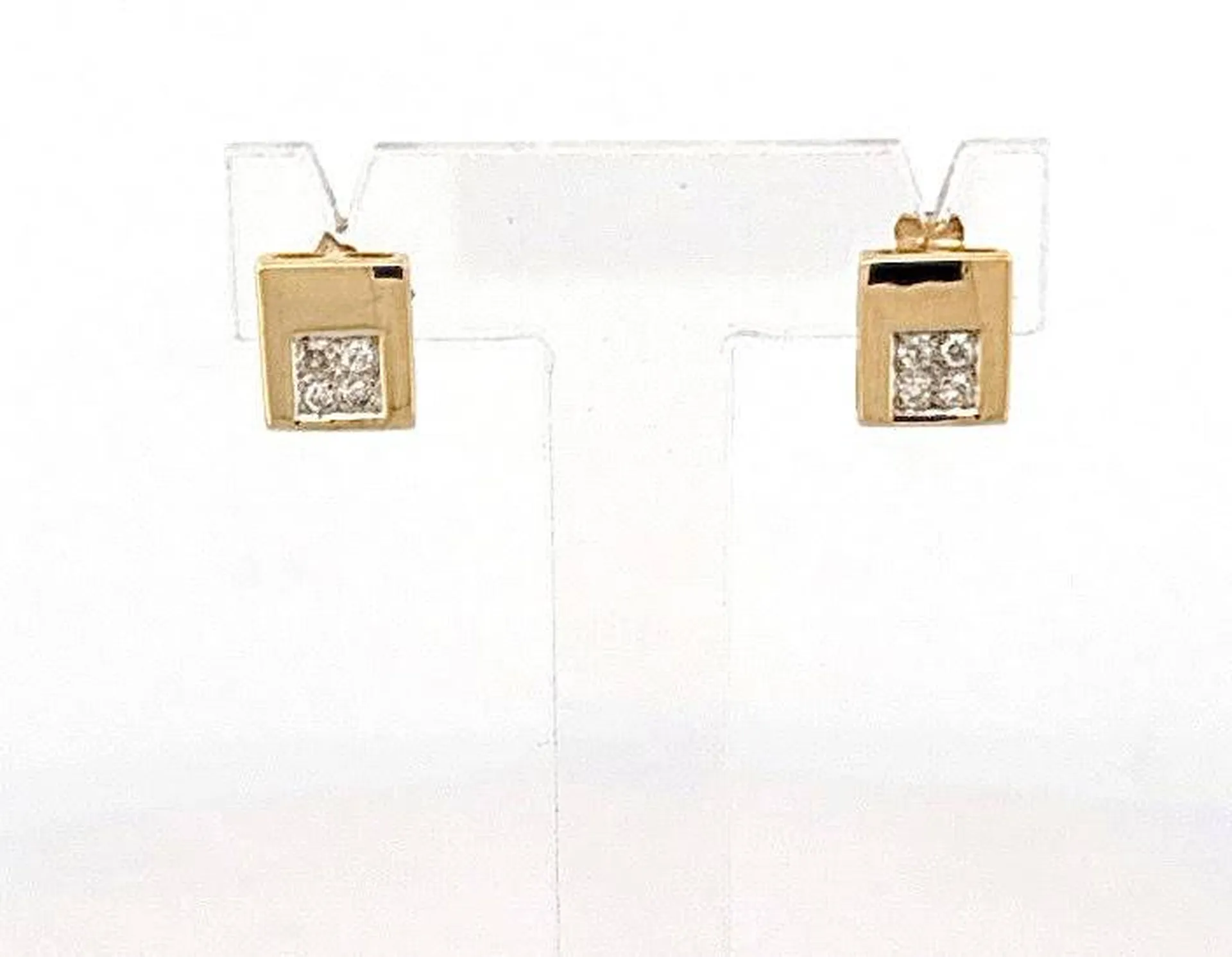 Boucles d’oreilles or 750/1000e et diamants HSI – Dépôt-vente exclusif Or Ligne près d'Arcachon