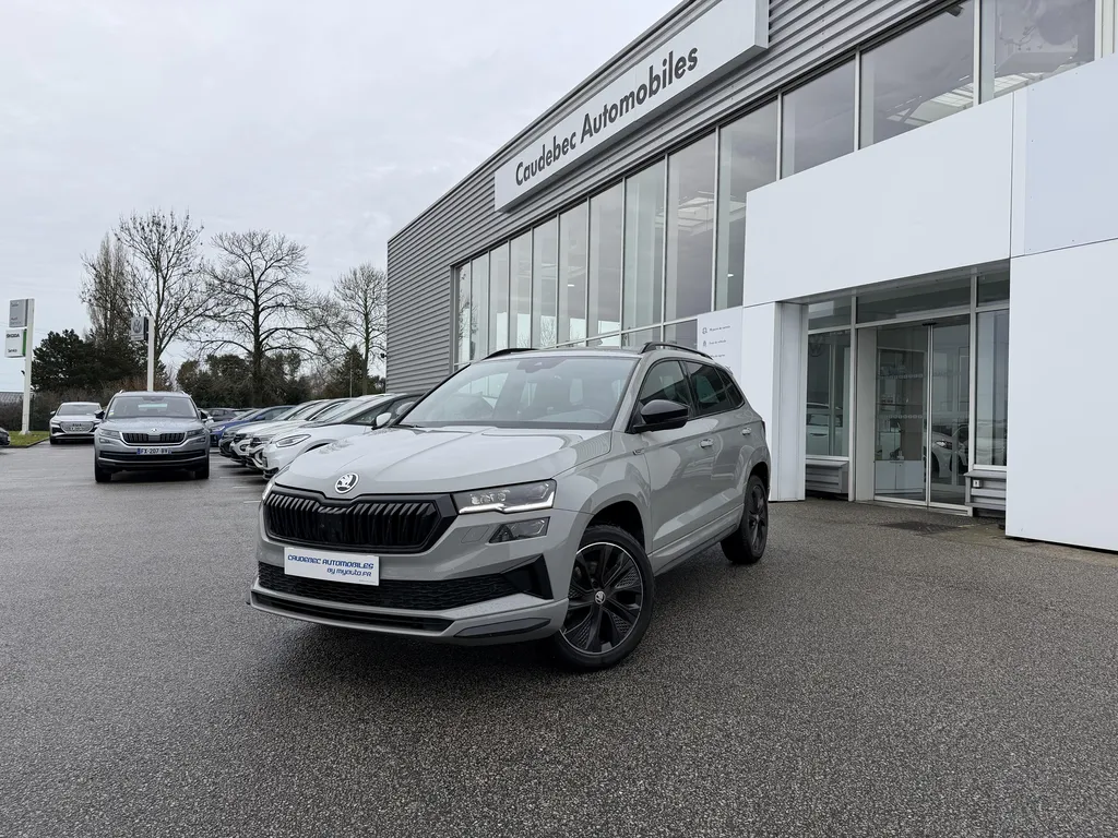 Skoda Karoq Sportline occasion 2023 au Havre : SUV diesel boîte automatique DSG7 disponible chez Caudebec Automobiles