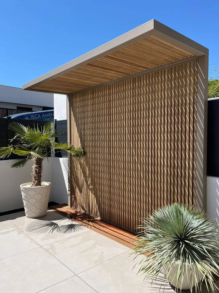 brise vue pergola bois et acier ventabren