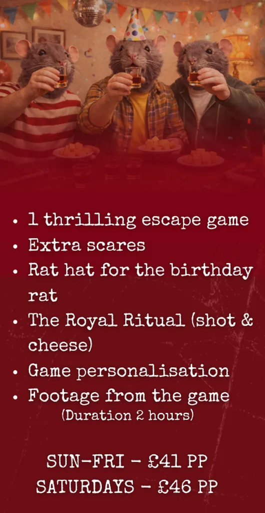 Book a Unique Birthday Experience - The Rat Royale Package!