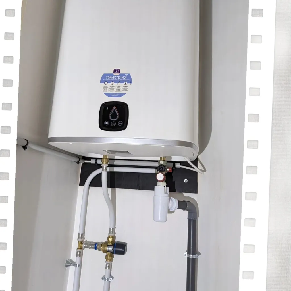 Expert en remplacement de cumulus à Gaillac : installation d'un Atlantic Lineo après un dégât des eaux majeur.