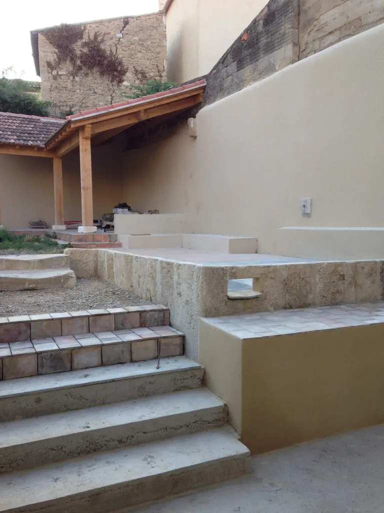 Marches en parefeuilles et desserte - Réalisation d'un escalier extérieur à Salon de Provence 