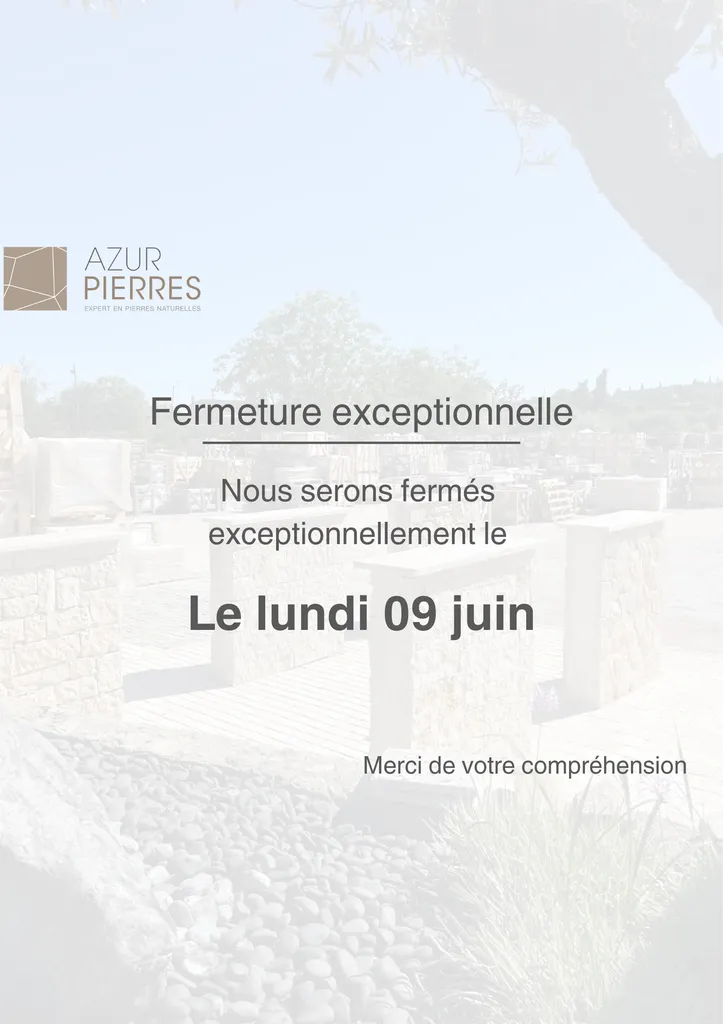 FERMETURE EXCEPTIONNELLE