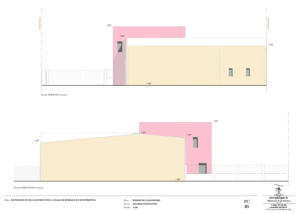 Conception d'une extension d'un immeuble de bureaux et d'entrepôts à Salon de Provence