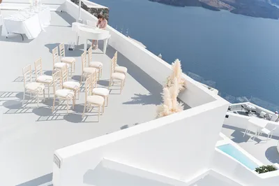 terrasse pour mariage civil santorin