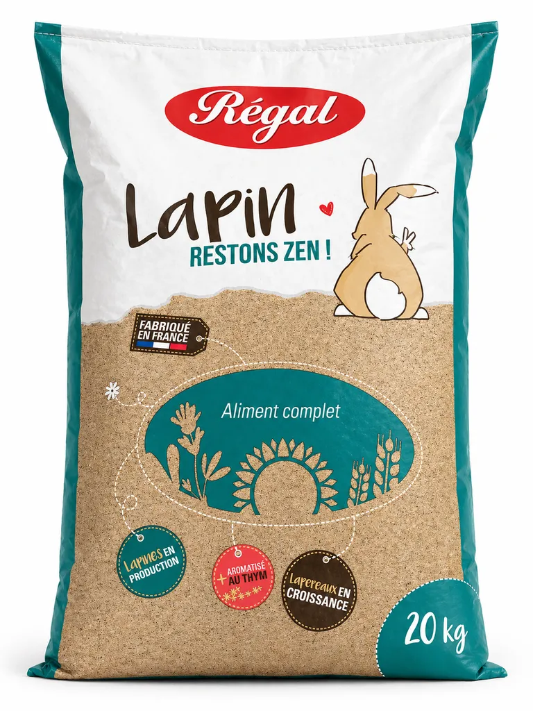Aliment lapin Régal – nutrition complète riche en fibres pour santé et bien-être des lapins