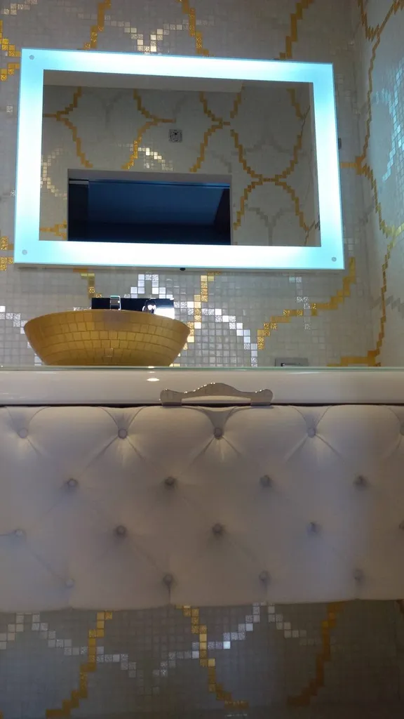 meuble vasque blanc capitonné