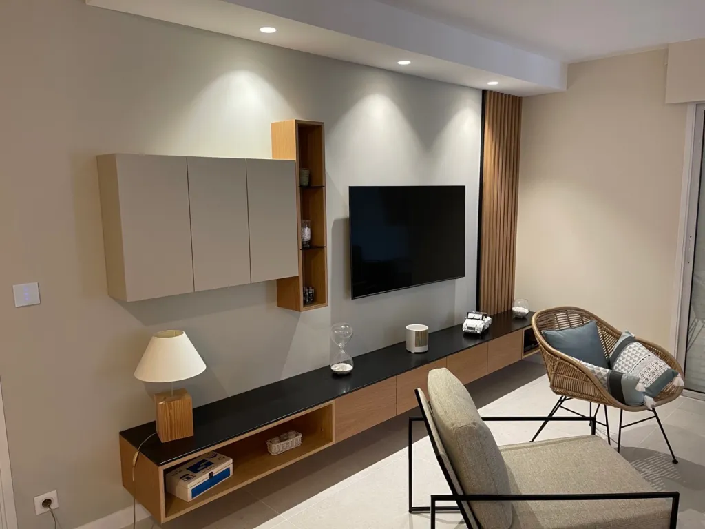 meuble tv en chêne sur mesure a arcachon