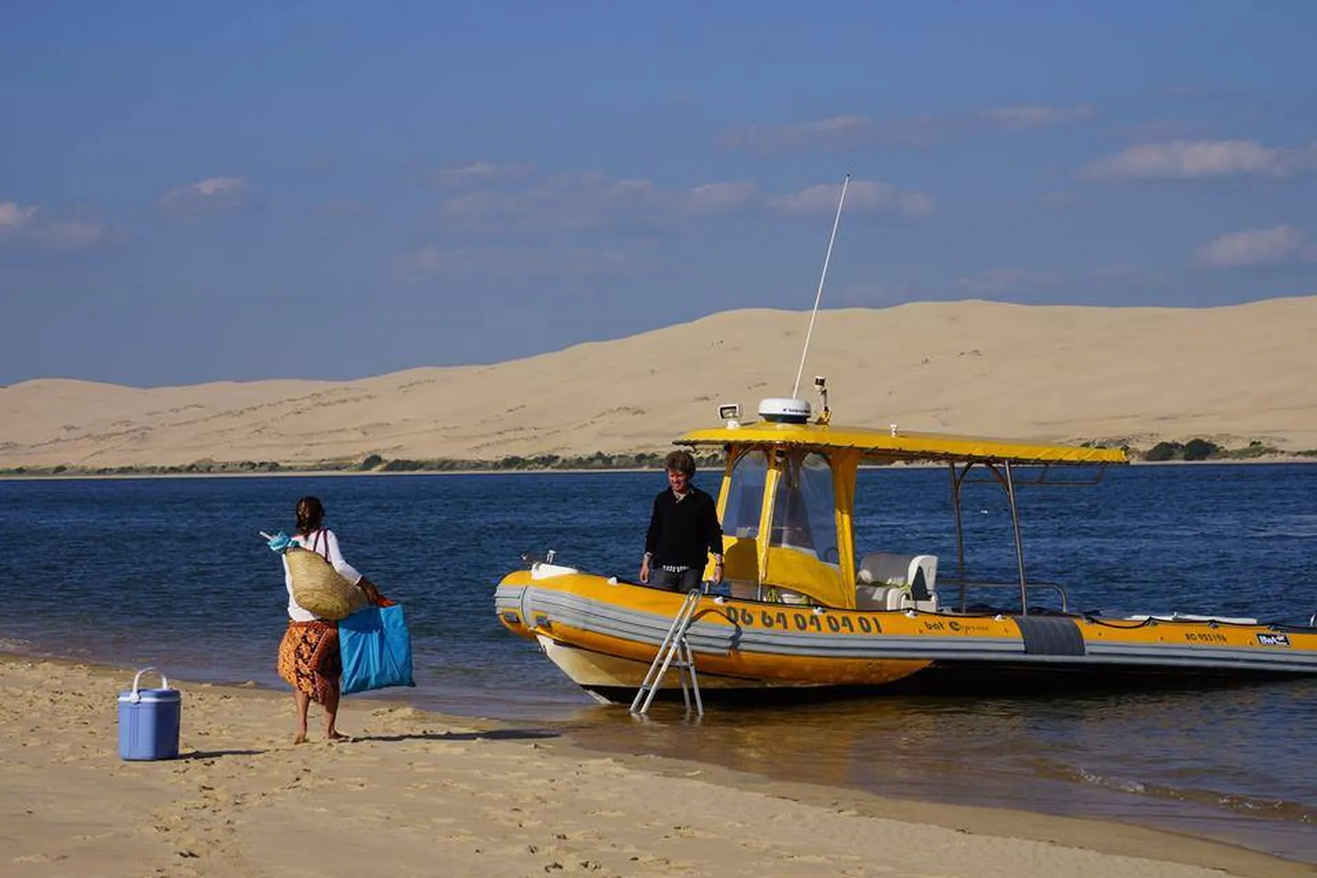 Rembarquement au Banc d'aguin pour une traversée  du bassin d'Arcachon