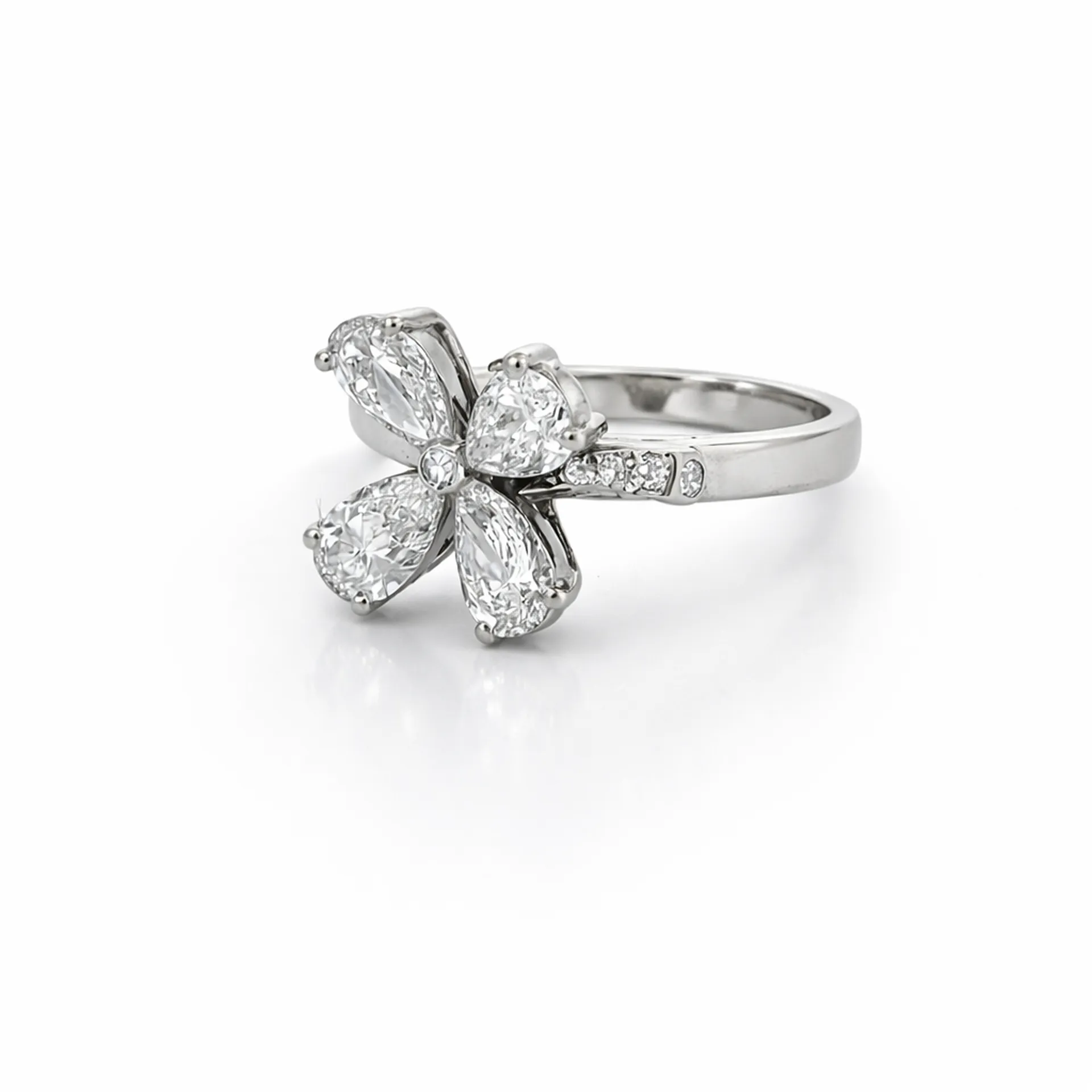 Bague marguerite diamants en or blanc 18k dépôt vente bijouterie Or Ligne La Teste de Buch