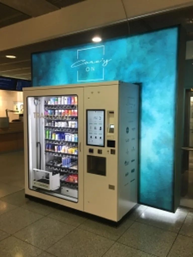 Vente de distributeur automatique de maquillage et cosmétiques avec vitrine lumineuse et paiement sans contact en France