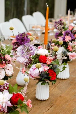 centre de table mariage coloré
