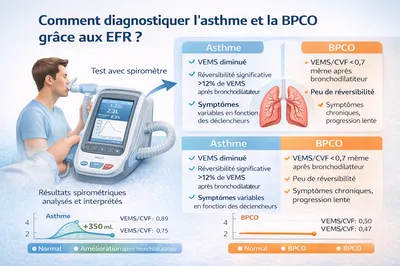 Spiromètre utilisé pour réaliser des Épreuves Fonctionnelles Respiratoires à Reims