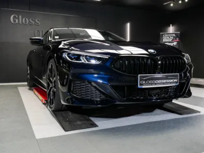 Traitement céramique Gtechniq sur BMW Série 8 pour une protection longue durée et une finition optimisée. #BMWSerie8 #Gtechniq #CrystalSerumUltra