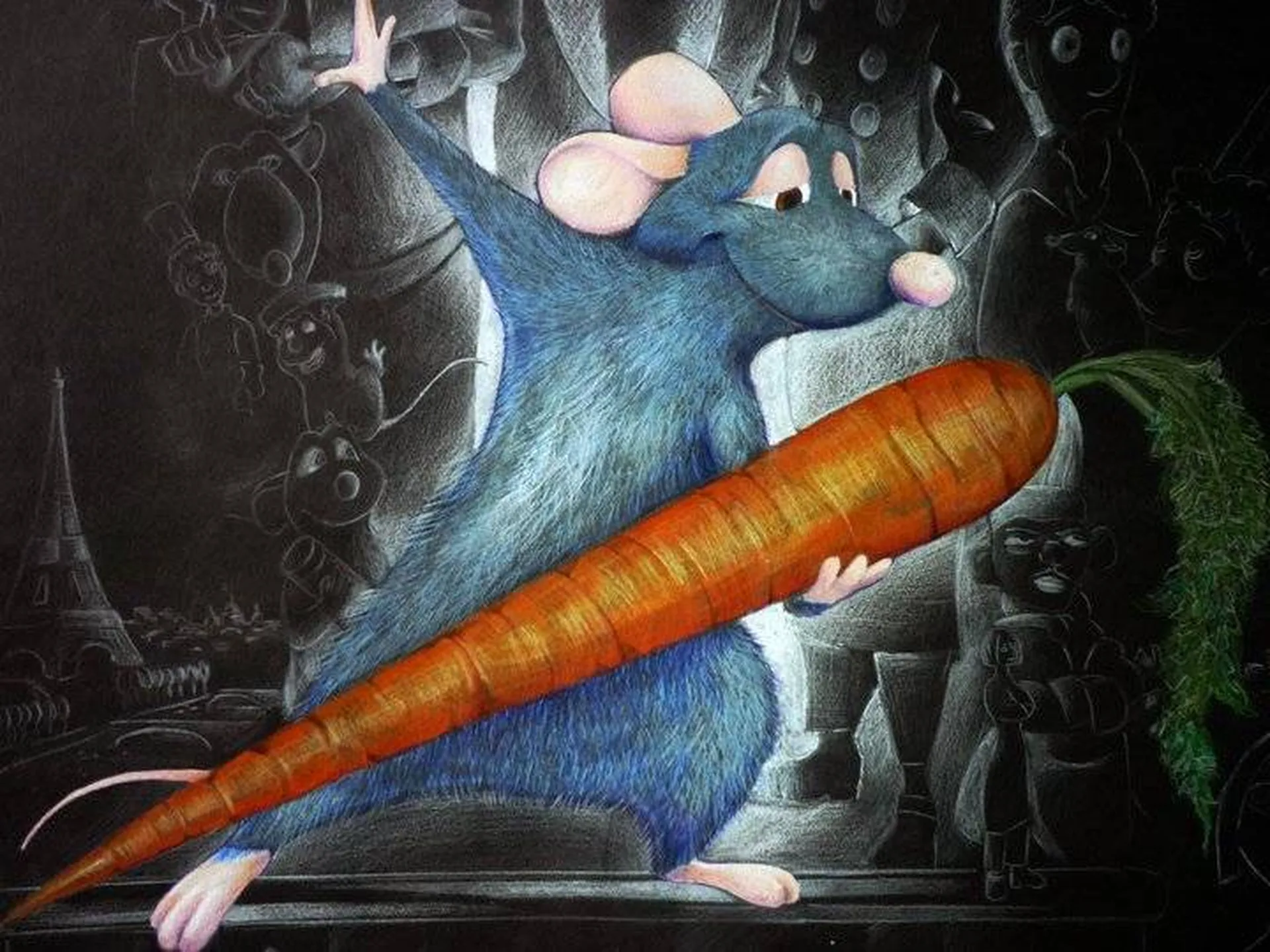 dessin aux crayon de couleurs 