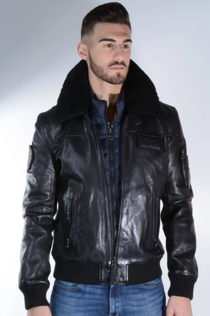 blouson pilot cuir patrouille de France Redskins homme