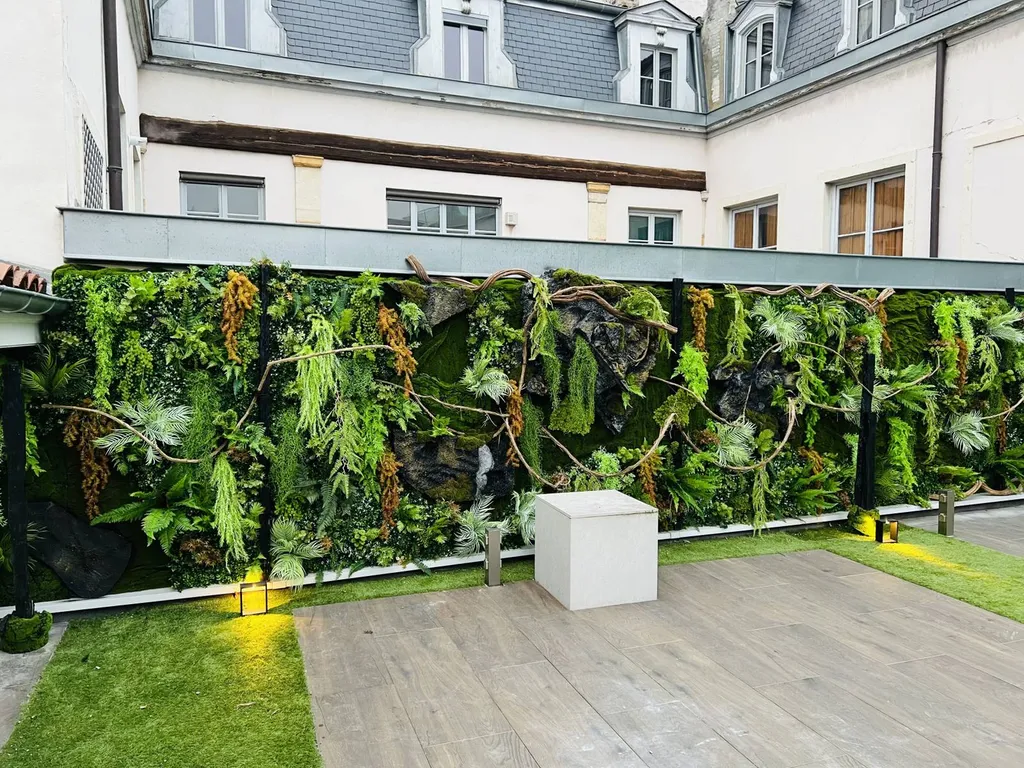Réalisation mur végétal extérieur