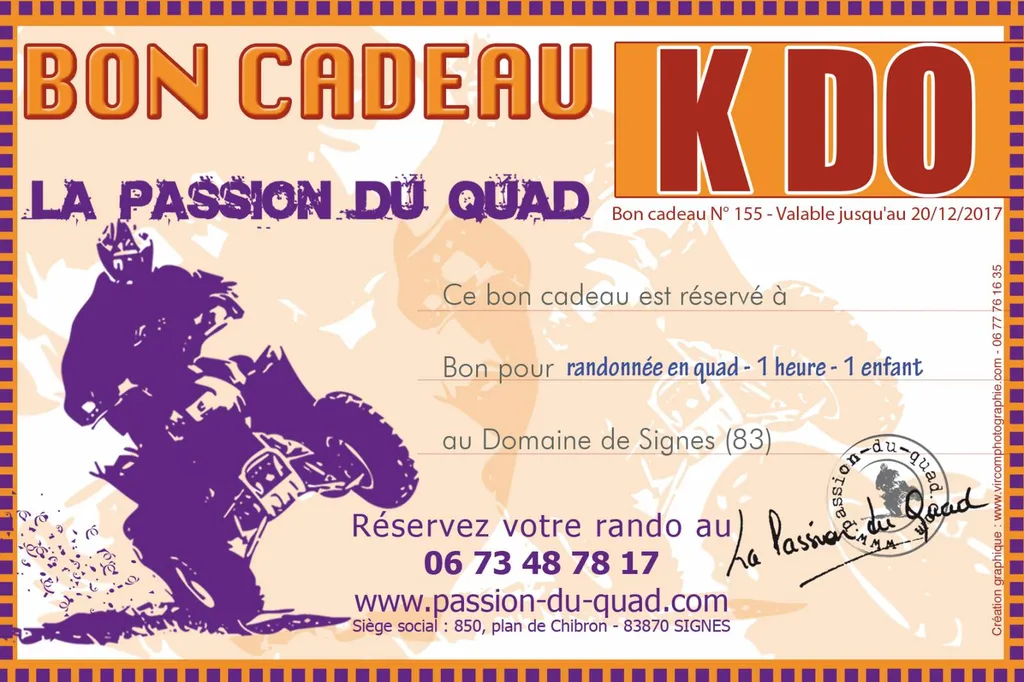 RANDONNÉE BON CADEAU QUAD 