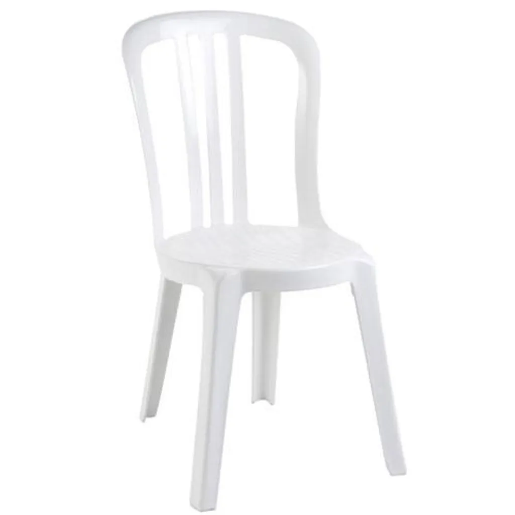 CHAISE BISTROT MIAMI BLANCHE EMPILABLE POUR ANNIVERSAIRE