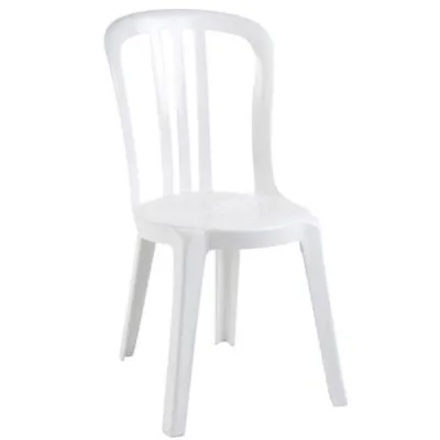 CHAISE BISTROT MIAMI BLANCHE EMPILABLE POUR ANNIVERSAIRE