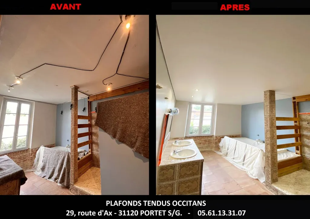 AVANT / APRES Plafonds Tendus Occitans Plaisance du Touch