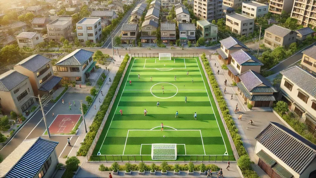 Conception et construction terrain de foot pour le Japon