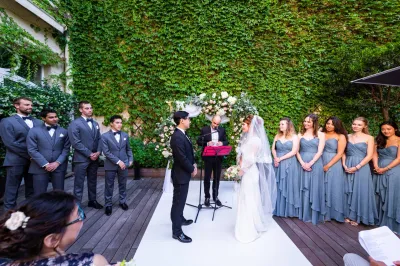 wedding ceremony in french garden paris
