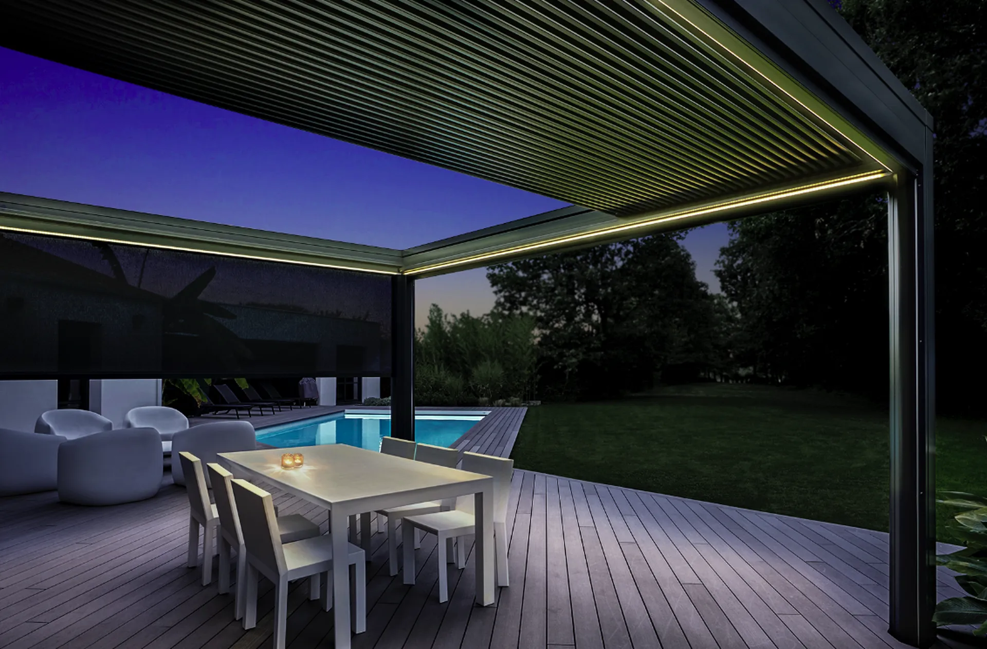 Fabricant de pergola sur-mesure en aluminium avec éclairage Aix-en-Provence