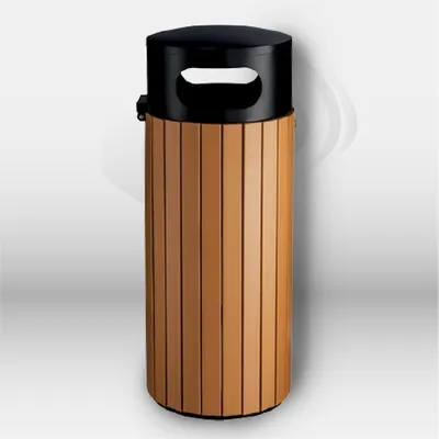 Corbeille poubelle à déchets Flora 60 litres installée dans un espace public ou professionnel à Mont-de-Marsan, Landes (40), Nouvelle-Aquitaine, disponible partout en France