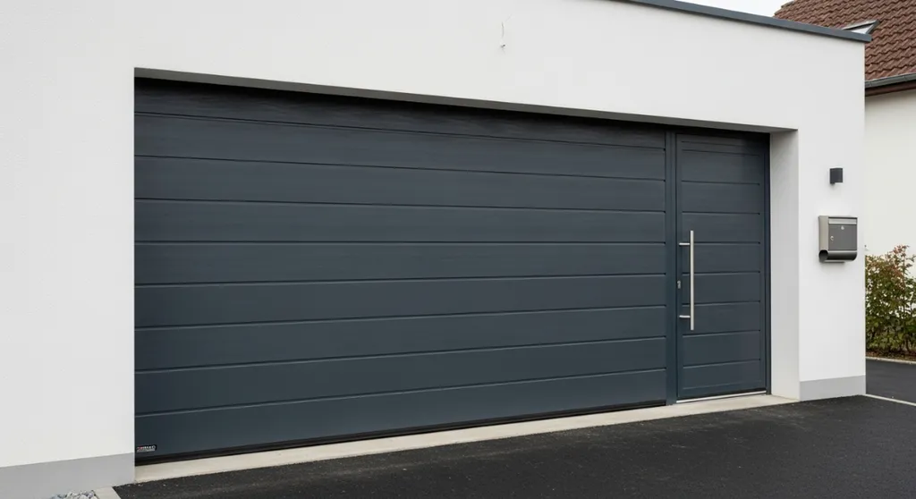 Acheter une porte de garage sectionnelle motorisée avec portillon intégré pour sécuriser l'accès de votre véhicule à Haguenau et dans le Bas-Rhin
