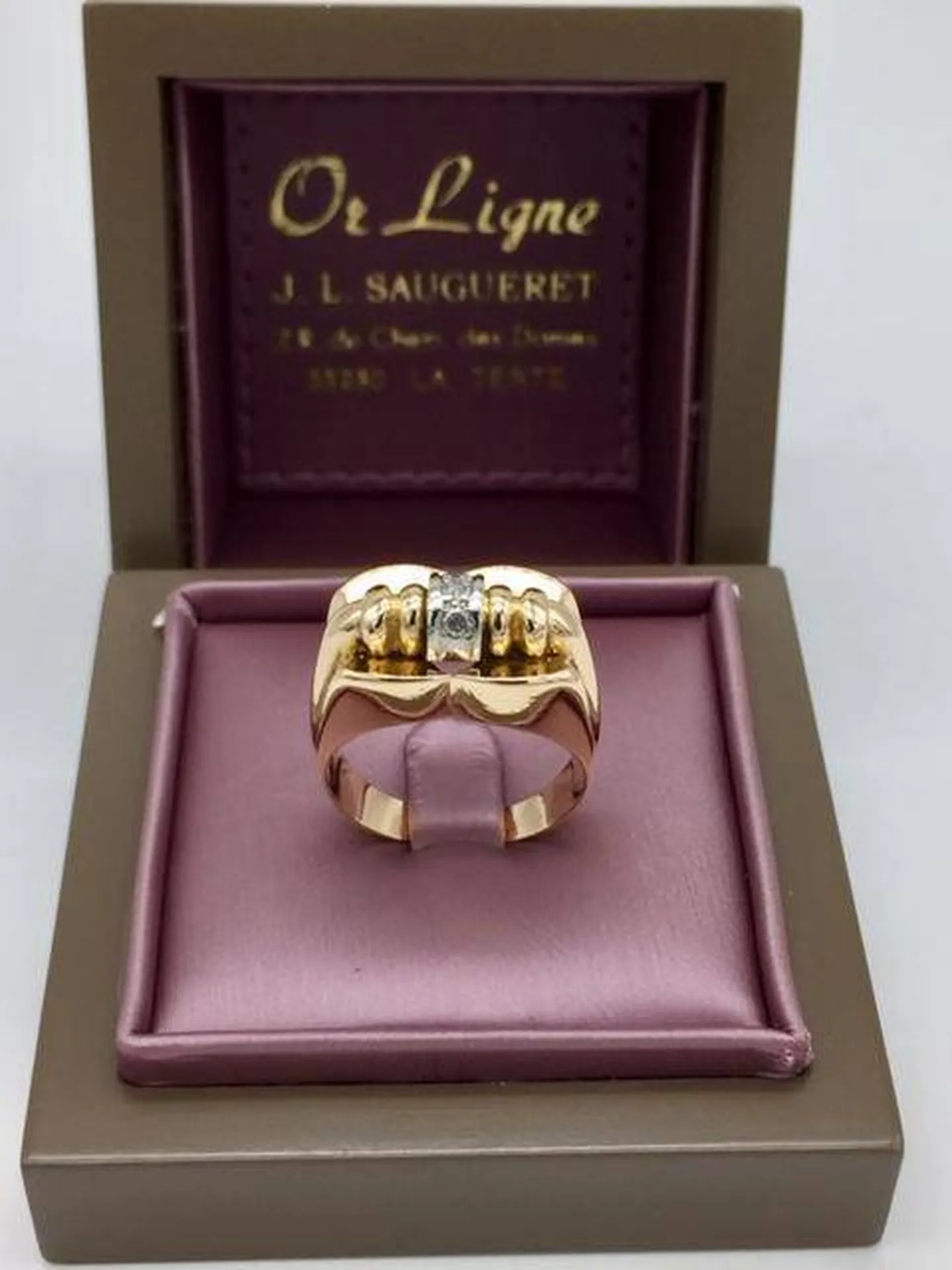 Bague Tank or 750/1000èle et diamants occasion Or Ligne La Teste Bassin d'Arcachon