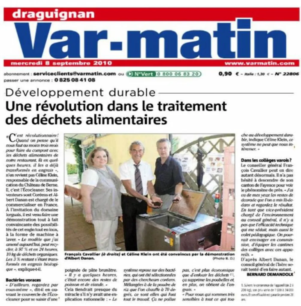 compostage des déchets alimentaires de cantine centrale à Bandol