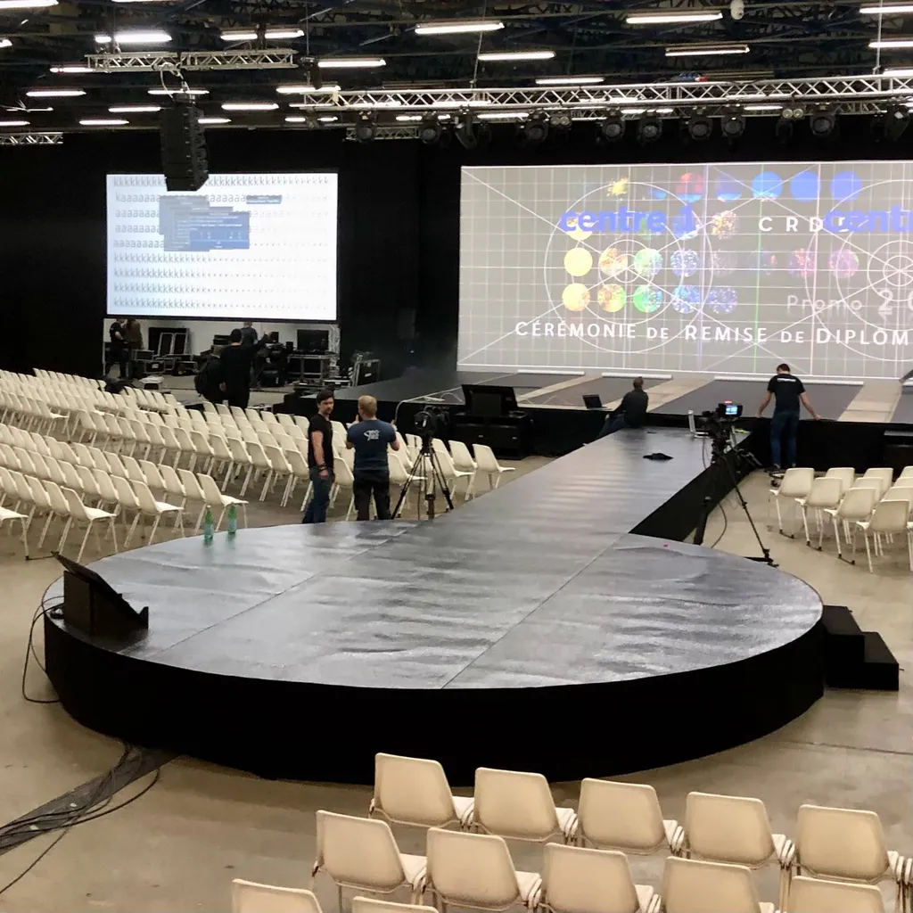 location de scène ronde pour évènement gala lyon, villefontaine ou vienne