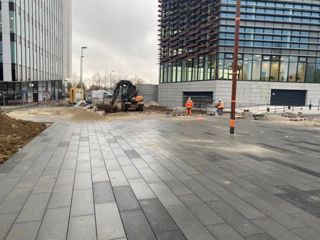 Pose de dalle pour voie public à Strasbourg 
