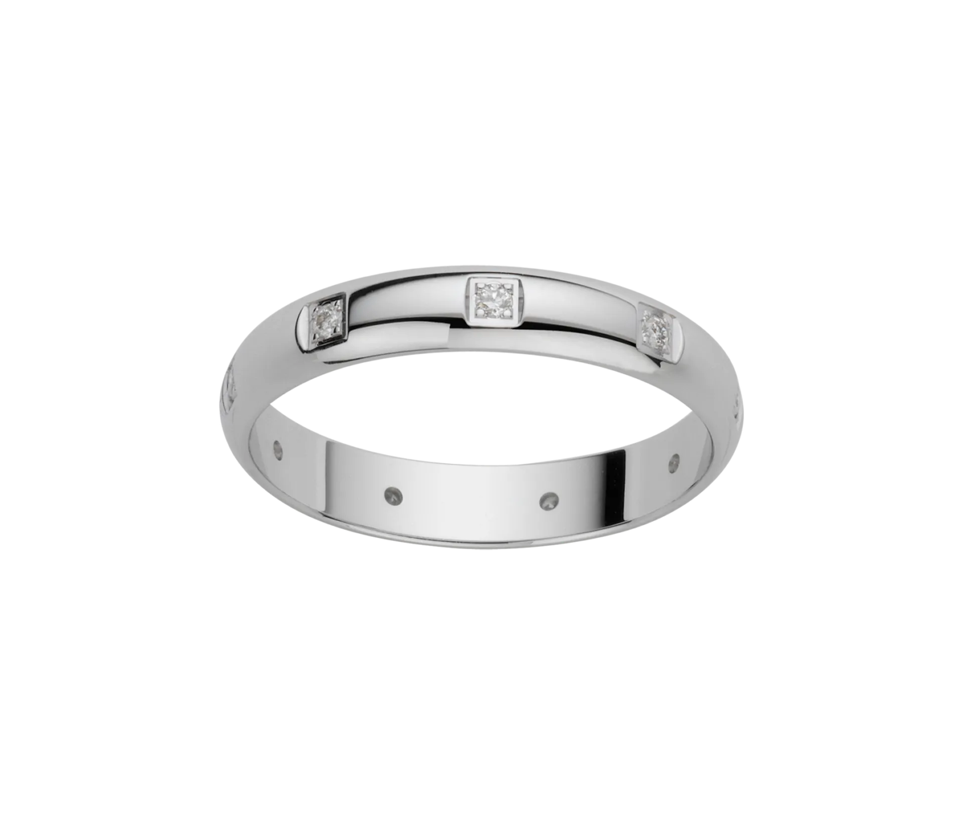 alliance 9 diamants or gris