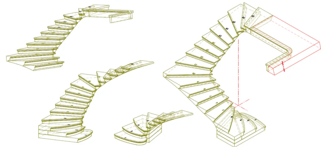 Escalier massif sur mesure en pierre naturelle Bordeaux
