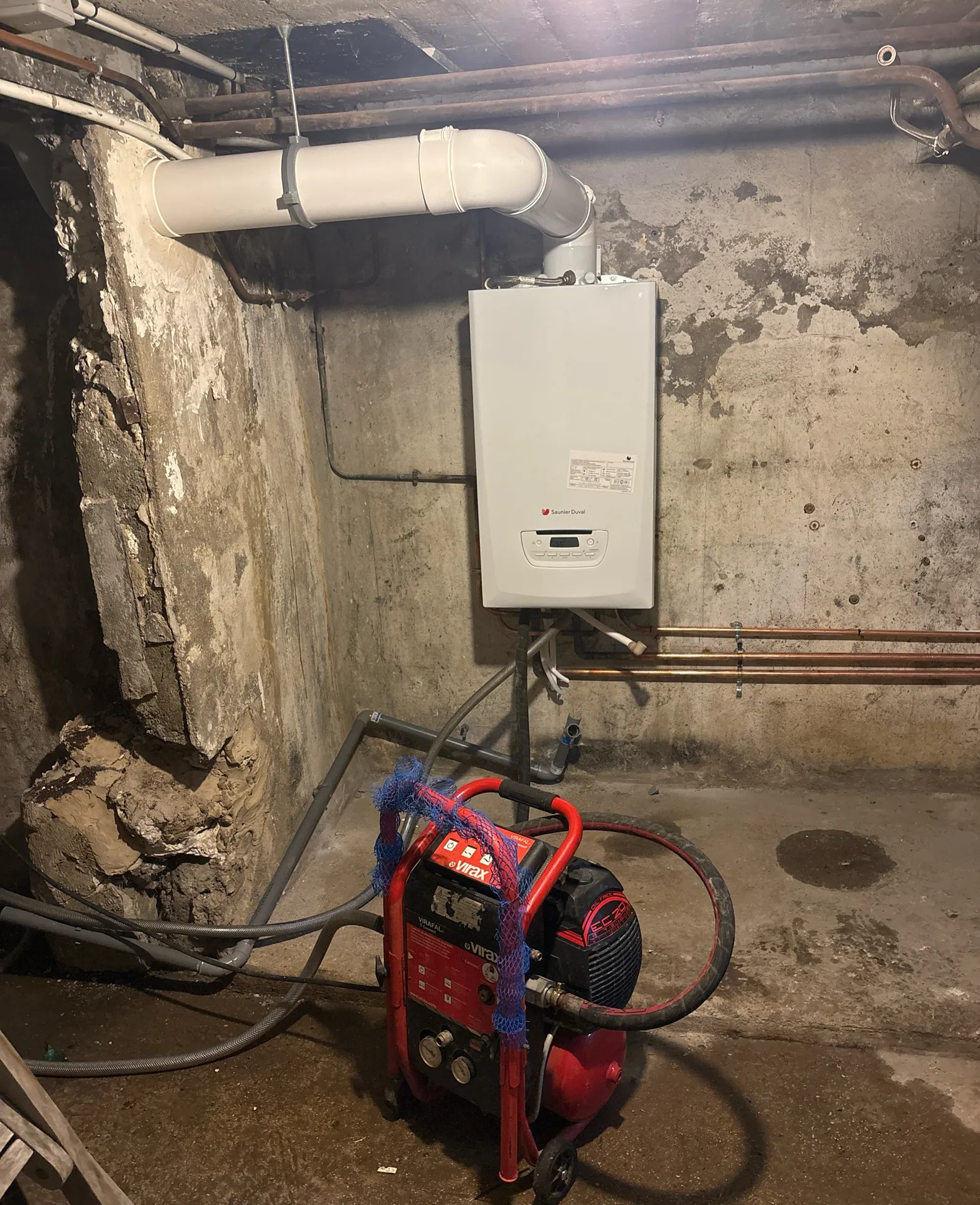 Désembouage hydrodynamique sur une chaudière Saunier Duval à condensation au Raincy

