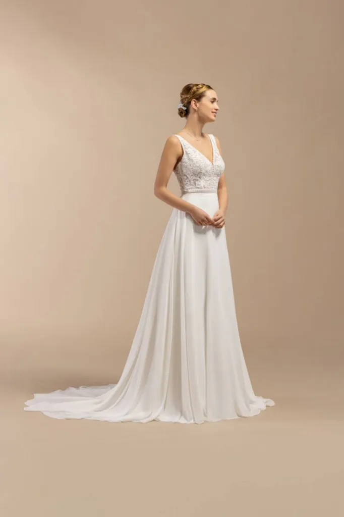 robe de mariée bohème fluide à Marseille